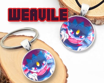 Weavile Necklace or Keychain 25mm