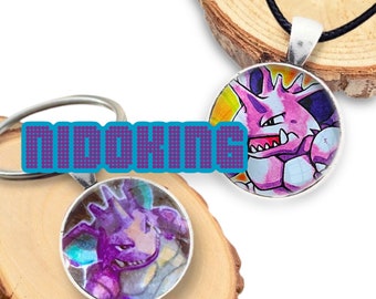 Nidoking Necklace or Keychain 25mm