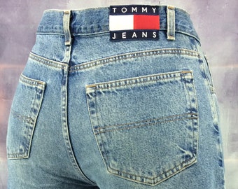 90s Tommy Jeans Straight Leg High Rise Denim Made in Mexico US Fabric