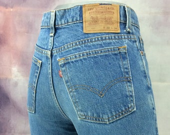 Size 30 Vintage 1990s Levi's 510 Cropped Asymmetric Hem - Made in USA, waist 30"W