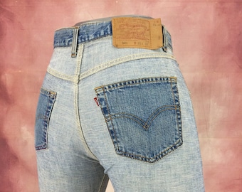 Y2K Levi's 501 Inside Out Distressed Jeans, Red Tab Size 30