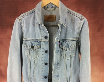 Vintage Levi's Distressed Jean Jacket Light Wash 90s Denim Trucker Jacket