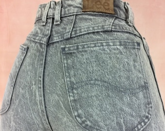 Size 24 LEE Riders Acid Wash Jeans- High Rise Mom Jeans-Vintage 90s Made In USA, waist 24" extra small