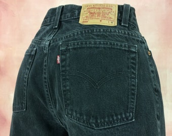Size 30 Levi's 550 Vintage Jeans W30 L24 - Black Denim - Classic USA Jeans - Waist 30"