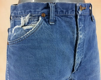 Taille 34 Wrangler vintage Western Jeans - W34 L29 - Jeans en détresse Made In Mexico
