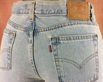 Size 34 Levi&#39;s 518 Light Wash Bootcut Low Rise Denim Jeans - Made In USA, waist 34&quot;