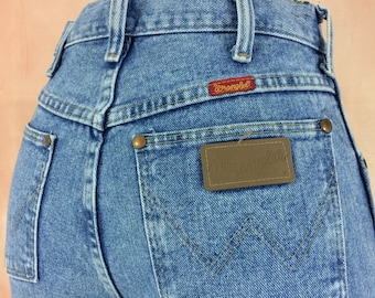 Sz 28 Wrangler Vintage Western Jeans W28 L30 High Waist Distressed Painted Jeans Mom Jeans Rodeo Riders Jeans Made In Mexico