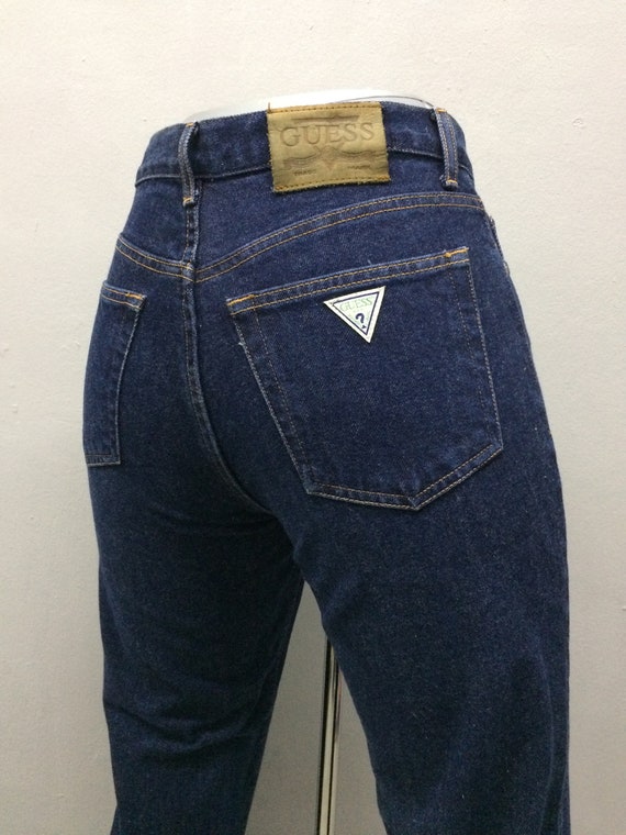 Size 28 Guess Dark Wash Vintage Denim Jeans 90s C… - image 1