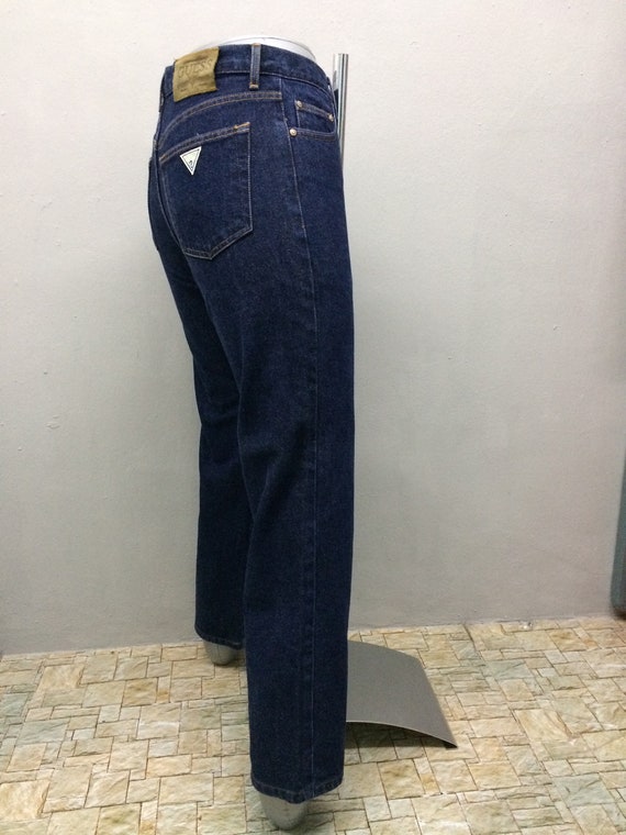 Size 28 Guess Dark Wash Vintage Denim Jeans 90s C… - image 5