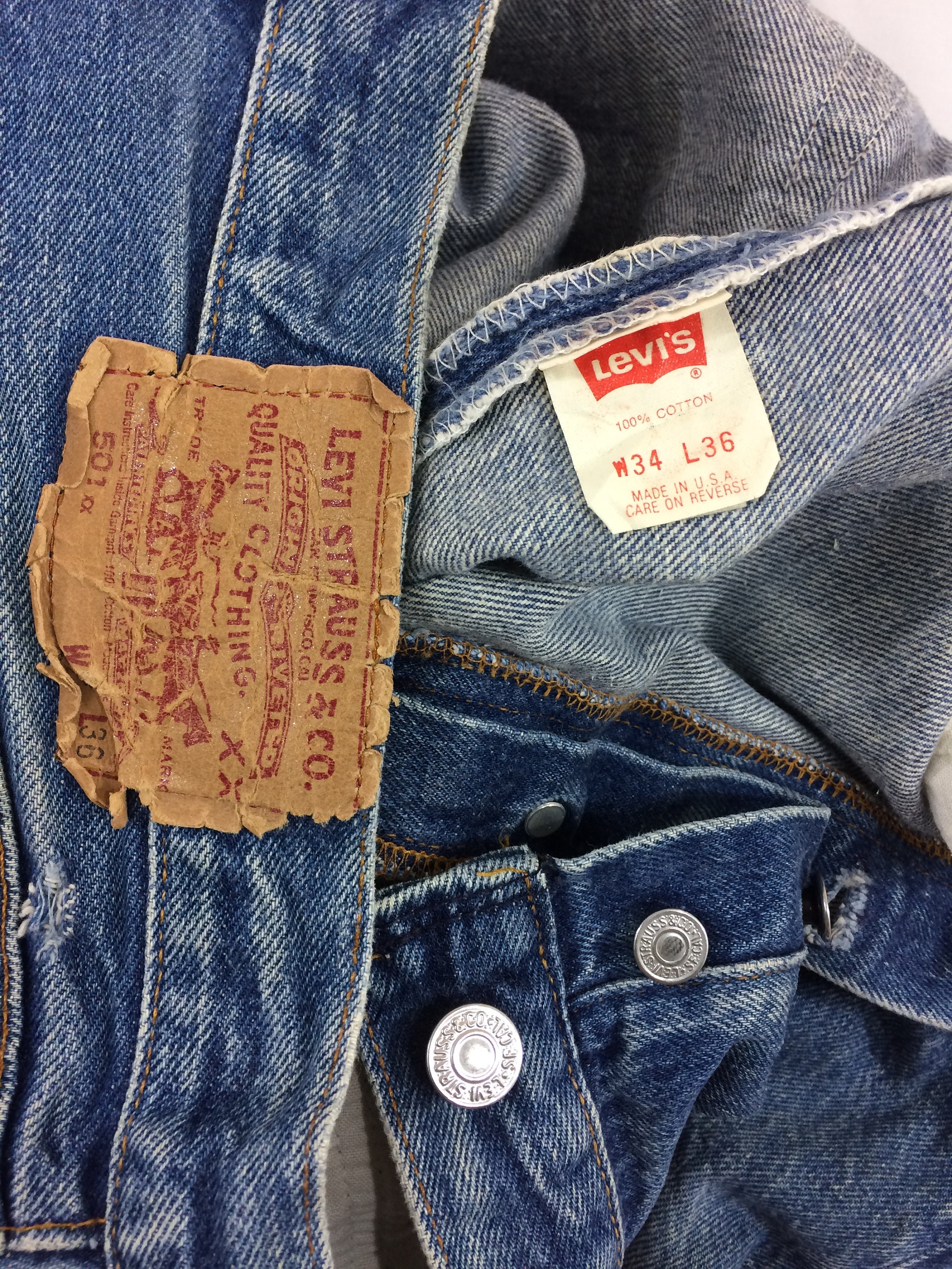 Vintage Levi's 501xx Jeans - W33 L27, Distressed USA Made Denim - Etsy