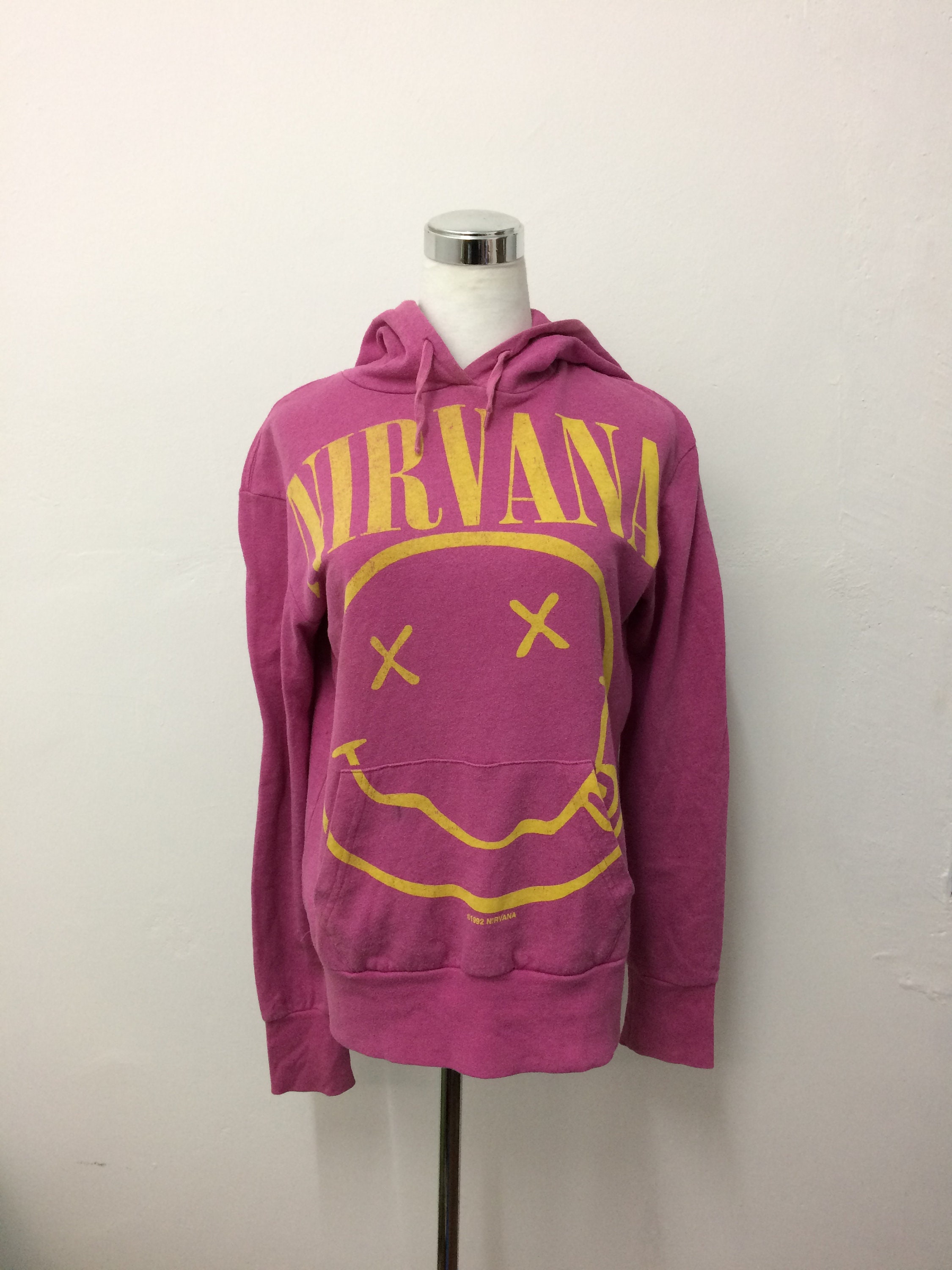 Vintage Rare 90s Nirvana Smiley Hoodie Sweatshirt American - Etsy
