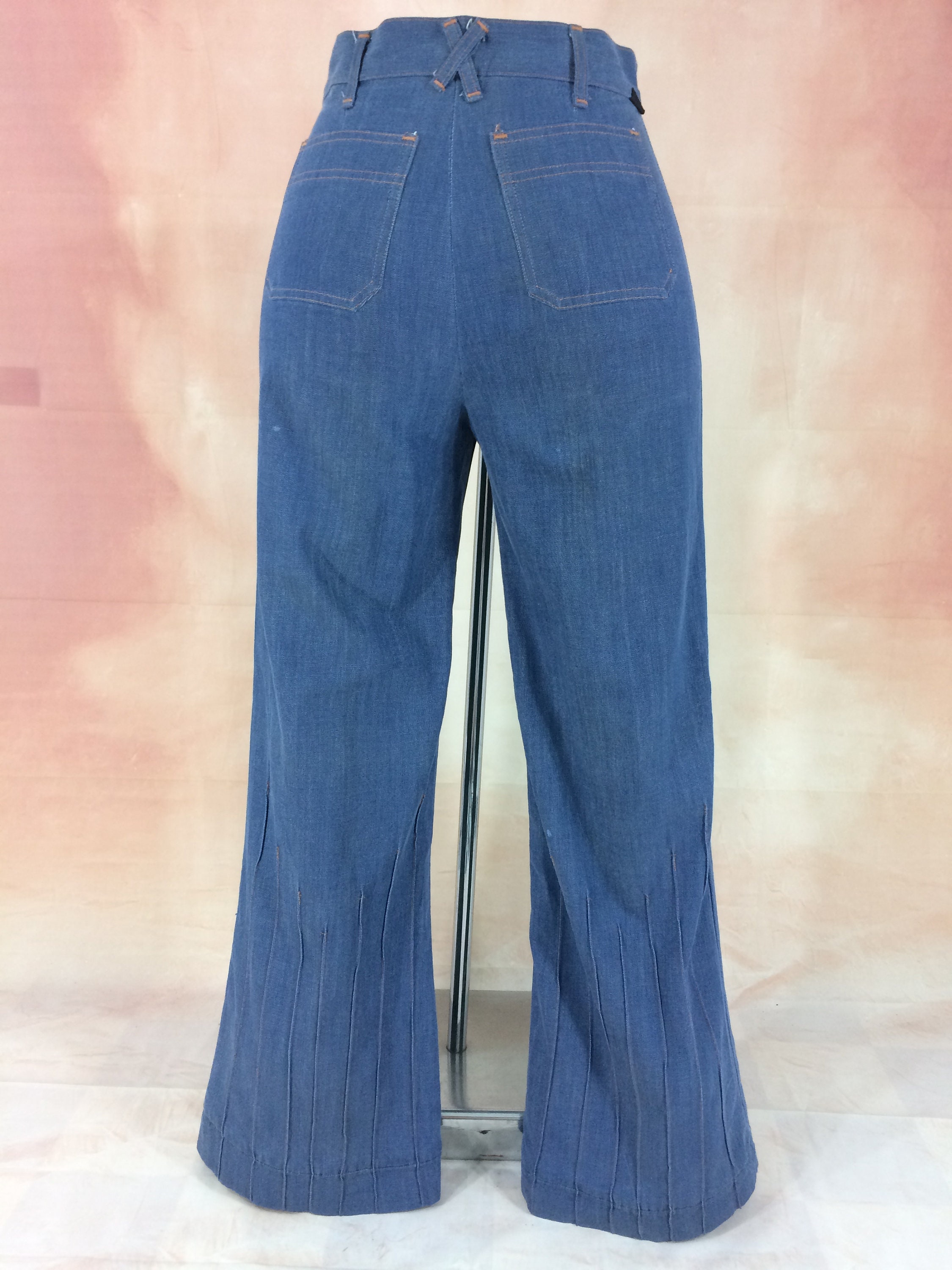 Size 28 Vintage Pintuck Bell Bottom Wide Leg Flare Jeans W28 - Etsy