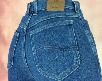 Größe 27 LEE Vintage Mom Jeans W27 L27 Hoch taillierte Y2K's Western Jeans Klassische Mom Stretch Jeans Sanduhr Jeans, Taille 27 "W