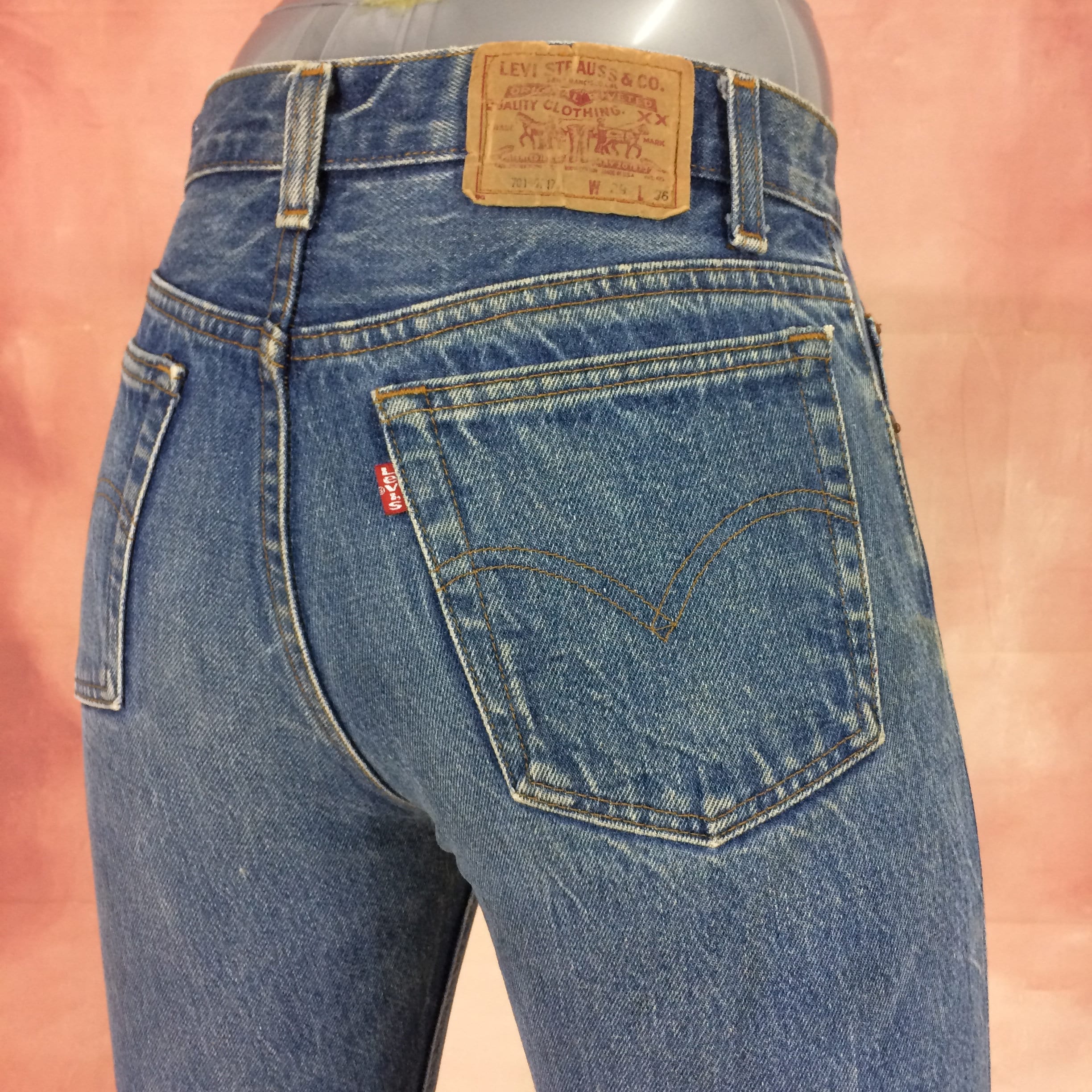 Sz 27 Vintage Levis 701 Women's Button Fly Jeans W27 L30 Etsy