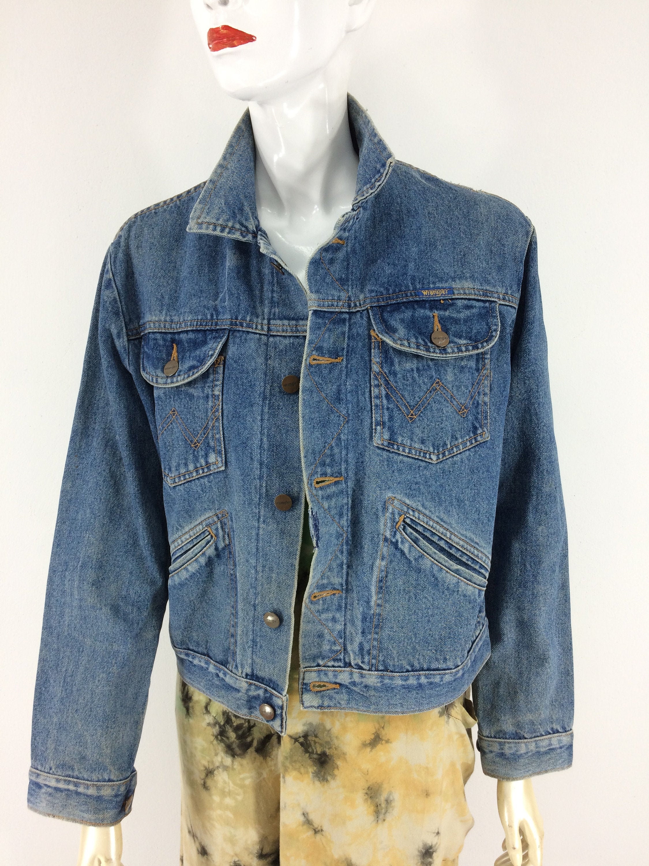 Vintage WRANGLER Western Jacket Distressed Boyfriends Mom - Etsy