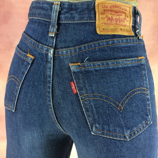 Size 24 Vintage Levi's W515 Tiny Small Waist Jeans W24 L27 High Waisted Slim Fit Straight Leg Girlfriends Jeans Rare Size Petite Jeans