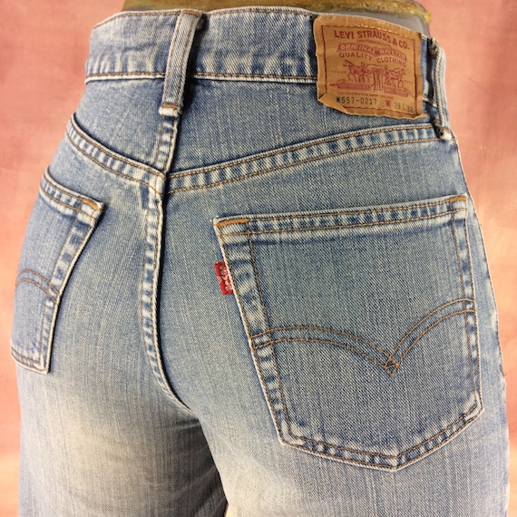 Size 26 Vintage Levis 557 Women's Wide Leg Jeans High - Etsy
