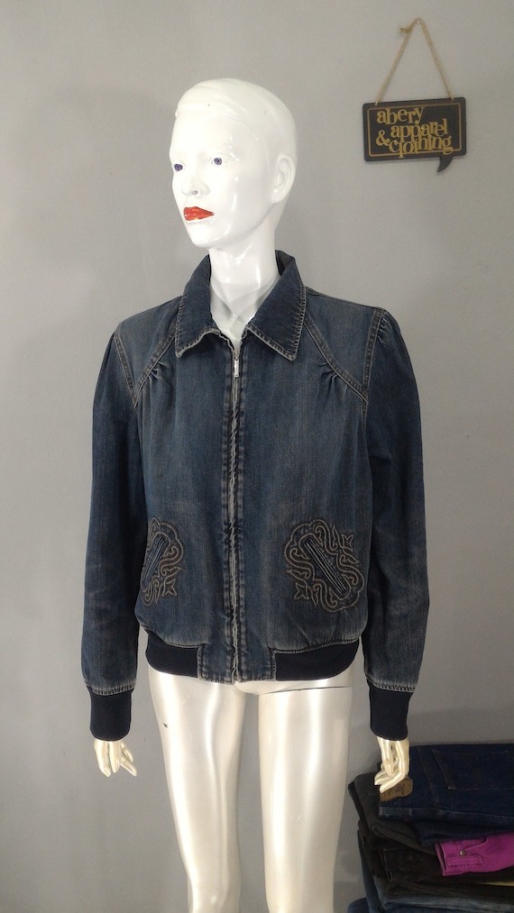 ESCADA Sport Women's Denim Jacket Sweater Size 42 Women's Sweater Jean  Jacket Embroidered Bomber Jacket Made in Italy Fashion for Women -   Canada