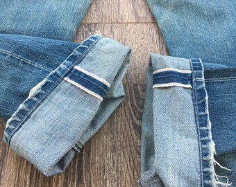 Vintage Levi's 502XX Selvedge Jeans – Size 30 Distressed Big E