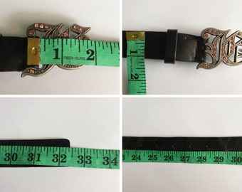 John Galliano Belt / Designer Belt / Black Leather Belt