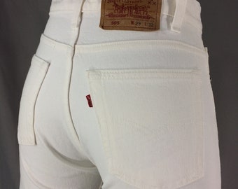 Samle hånd Grudge Size 28 Vintage Levi's 505 White Denim Jeans 90s Made in - Etsy
