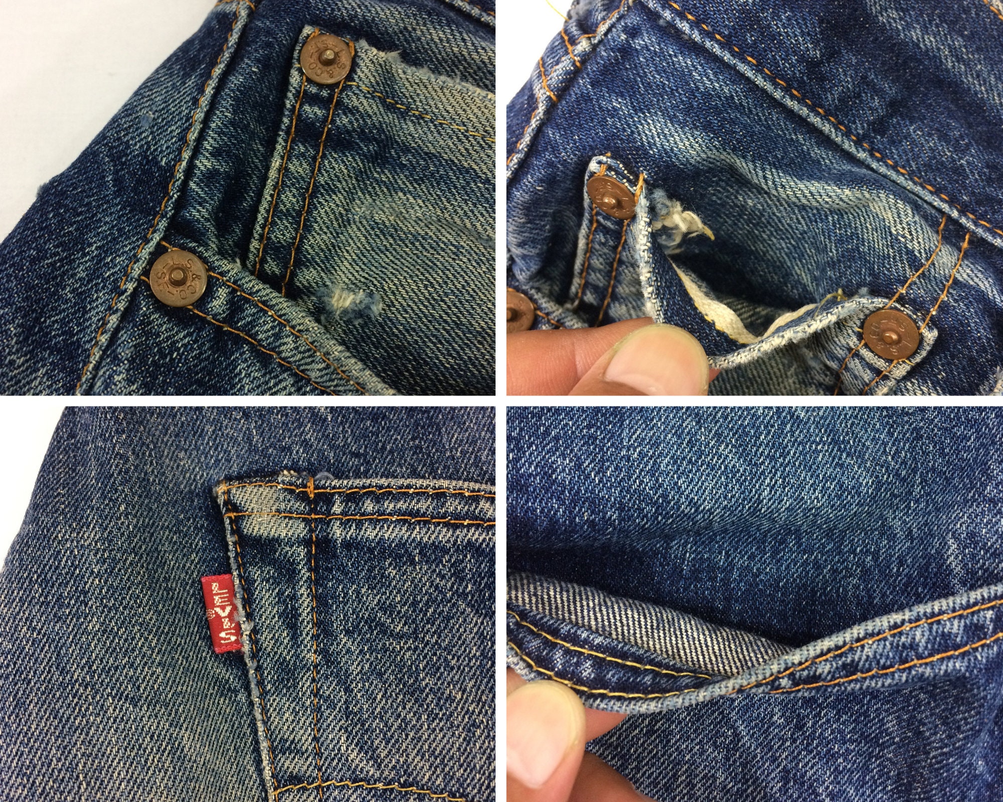 Sz 27 Vintage Levis 501XX Big E Selvedge Jeans High Waisted | Etsy