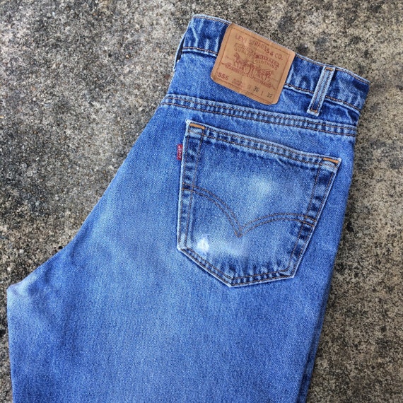Talla 35 Vintage Levis 555 Jeans Cintura Alta Etsy España