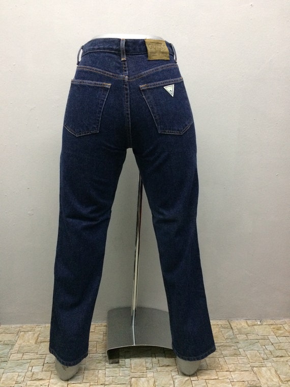 Size 28 Guess Dark Wash Vintage Denim Jeans 90s C… - image 2