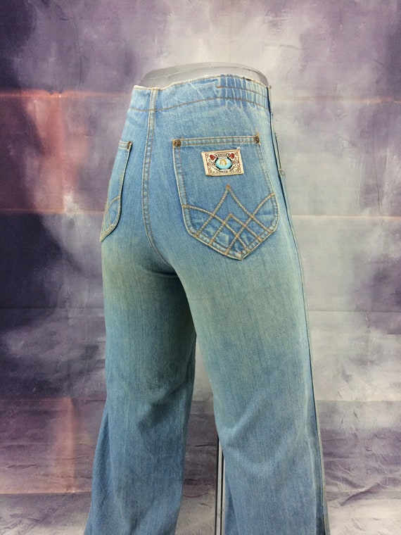 Sz 24 Vintage Rare 70s A Smile Flare Women's Jeans