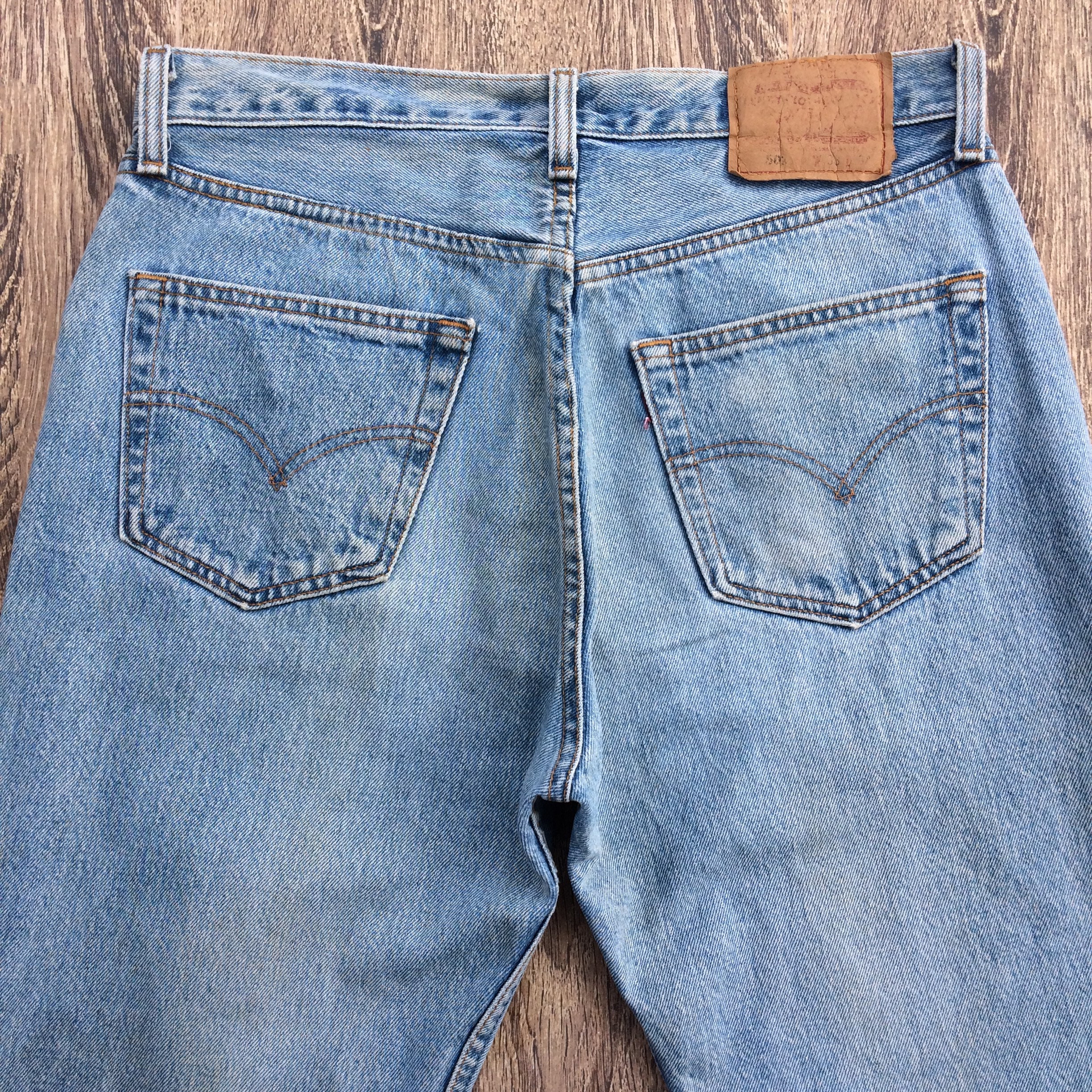 W32 L32 ヴィンテージ リーバイス 501 ライトブルー ダメージ加工 