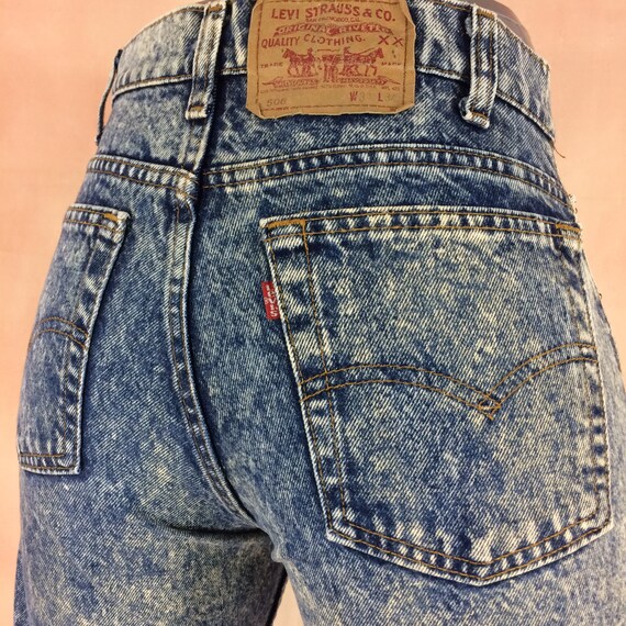 Talla 28 Vintage Levis 506 Jeans de Mujer High Waisted Acid | Etsy España