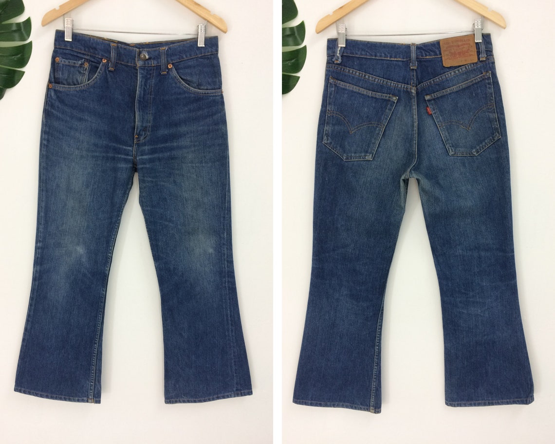 Vintage Levis Flare Jeans – Size 30 Wide Leg, Red Tab, USA Made, foto 4 di 5