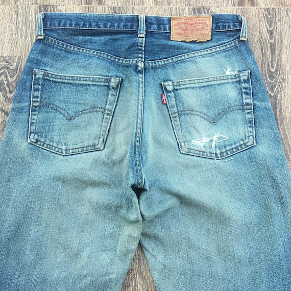 Vintage Levi's 502XX Selvedge Jeans – Size 30 Distressed Big E