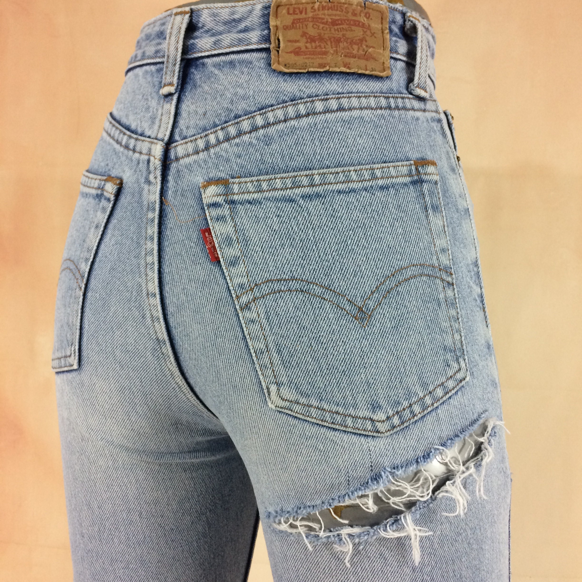 Size 23 Vintage Levis W505 Women's Ripped Butt Jeans W23 - Etsy India