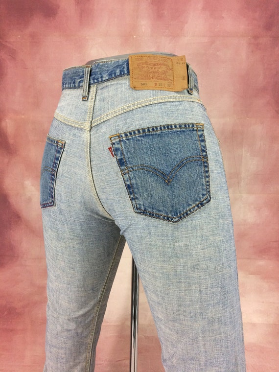 Sz 30 Vintage Rare Levis 501 Inside Out Distressed Jeans High - Etsy New  Zealand