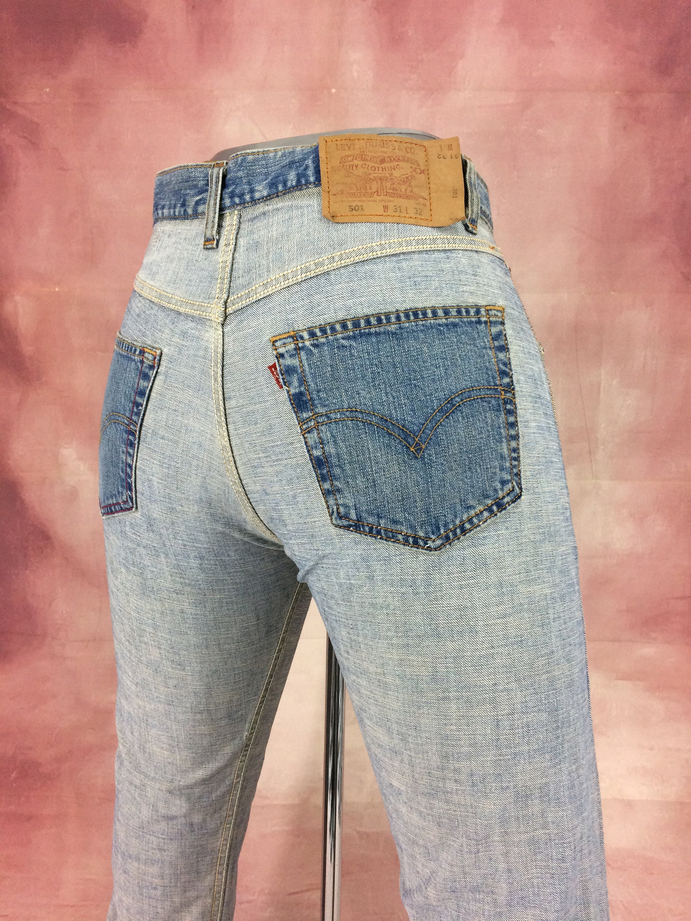 Size 30 Inside Out Levis 501 Jeans Y2K Distressed Button Fly - Etsy