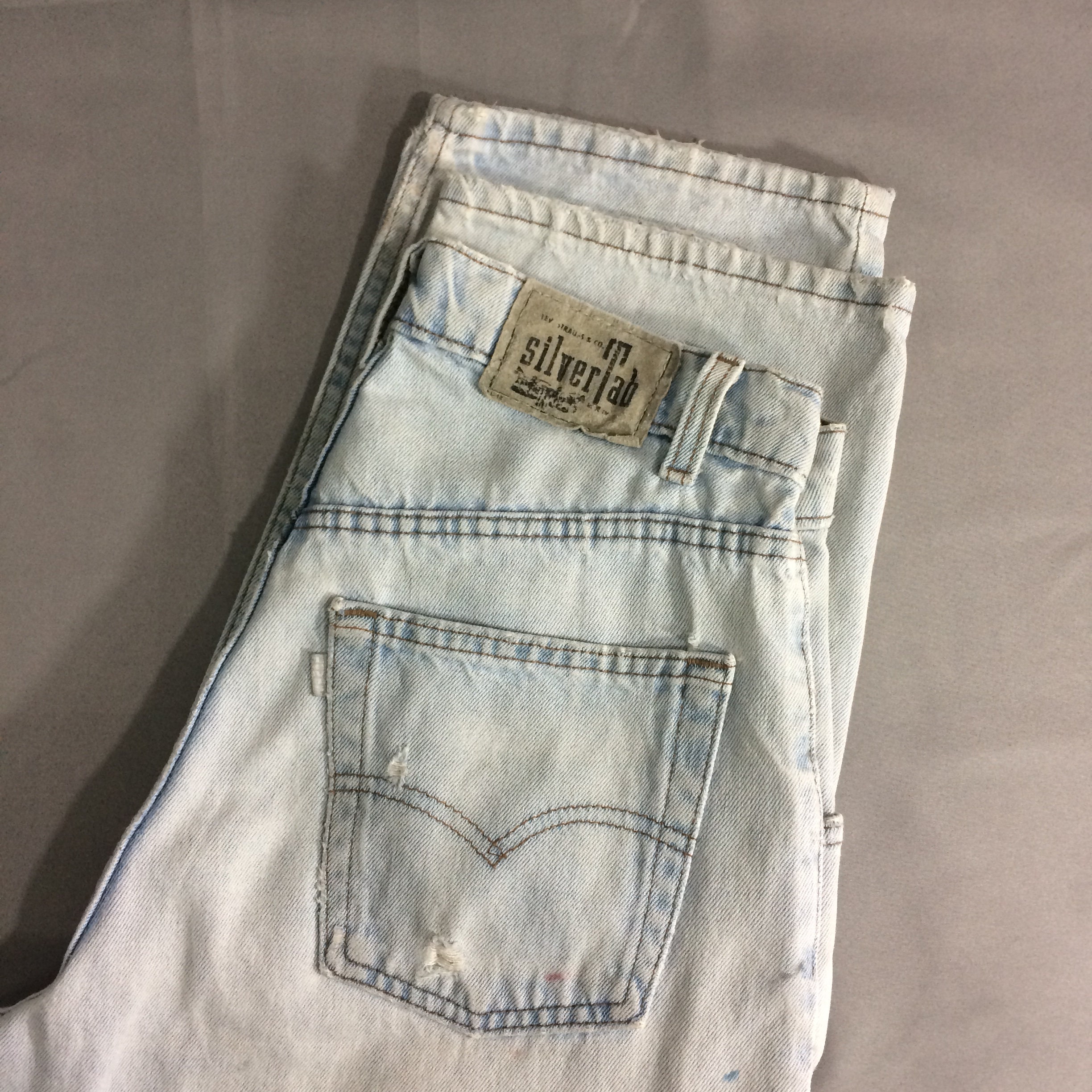 Size 30 Vintage Levi's Silver Tab Jeans Baggy Jeans Distressed