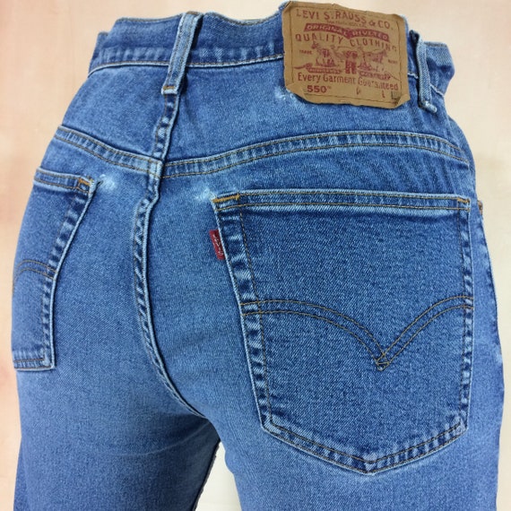 Size 31 Vintage Levis 550 Light Wash Stretch Jeans High - Etsy