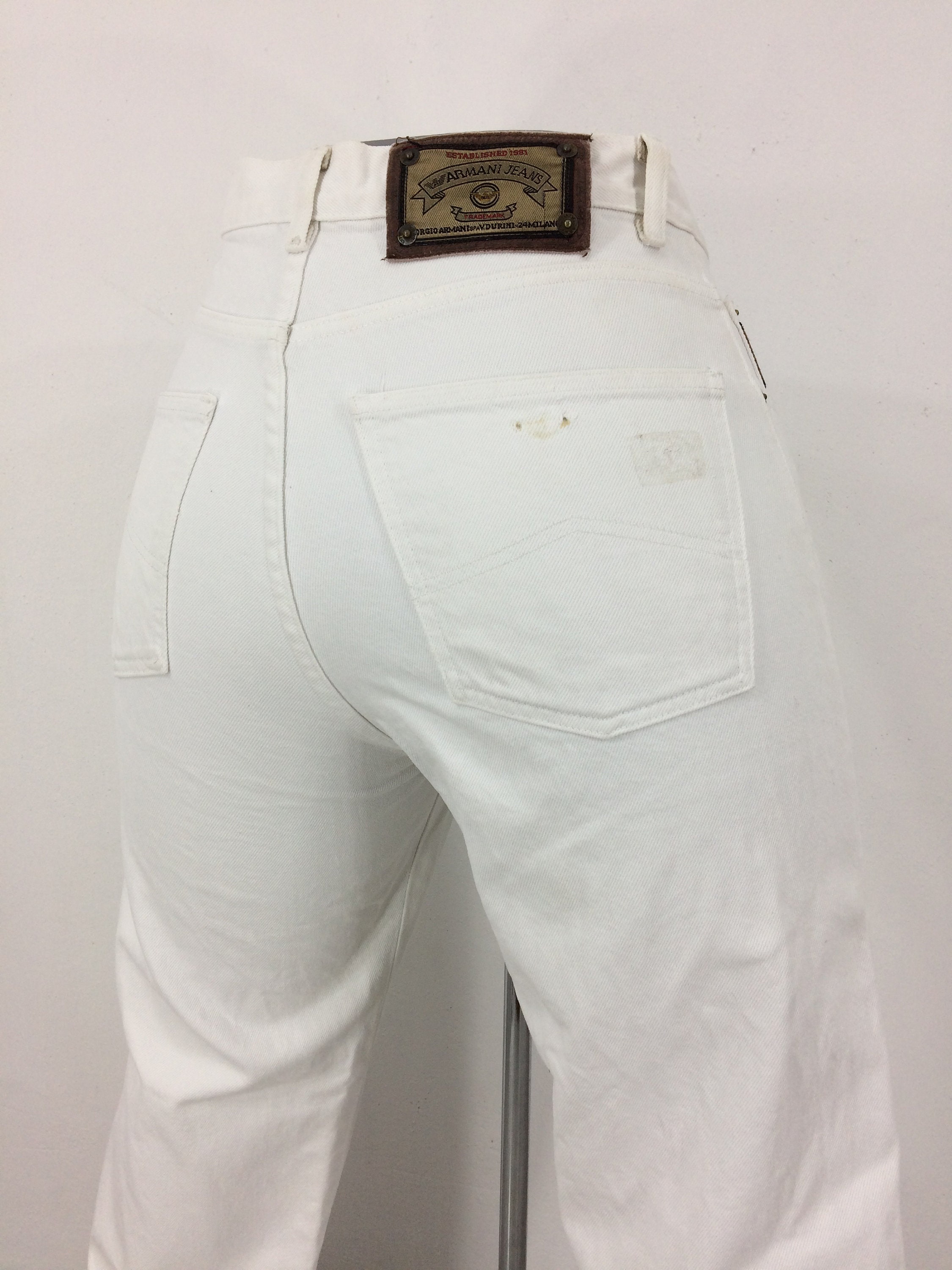 Sz 30 Vintage Armani White Jeans W30 L31 High Waisted 90s | Etsy India
