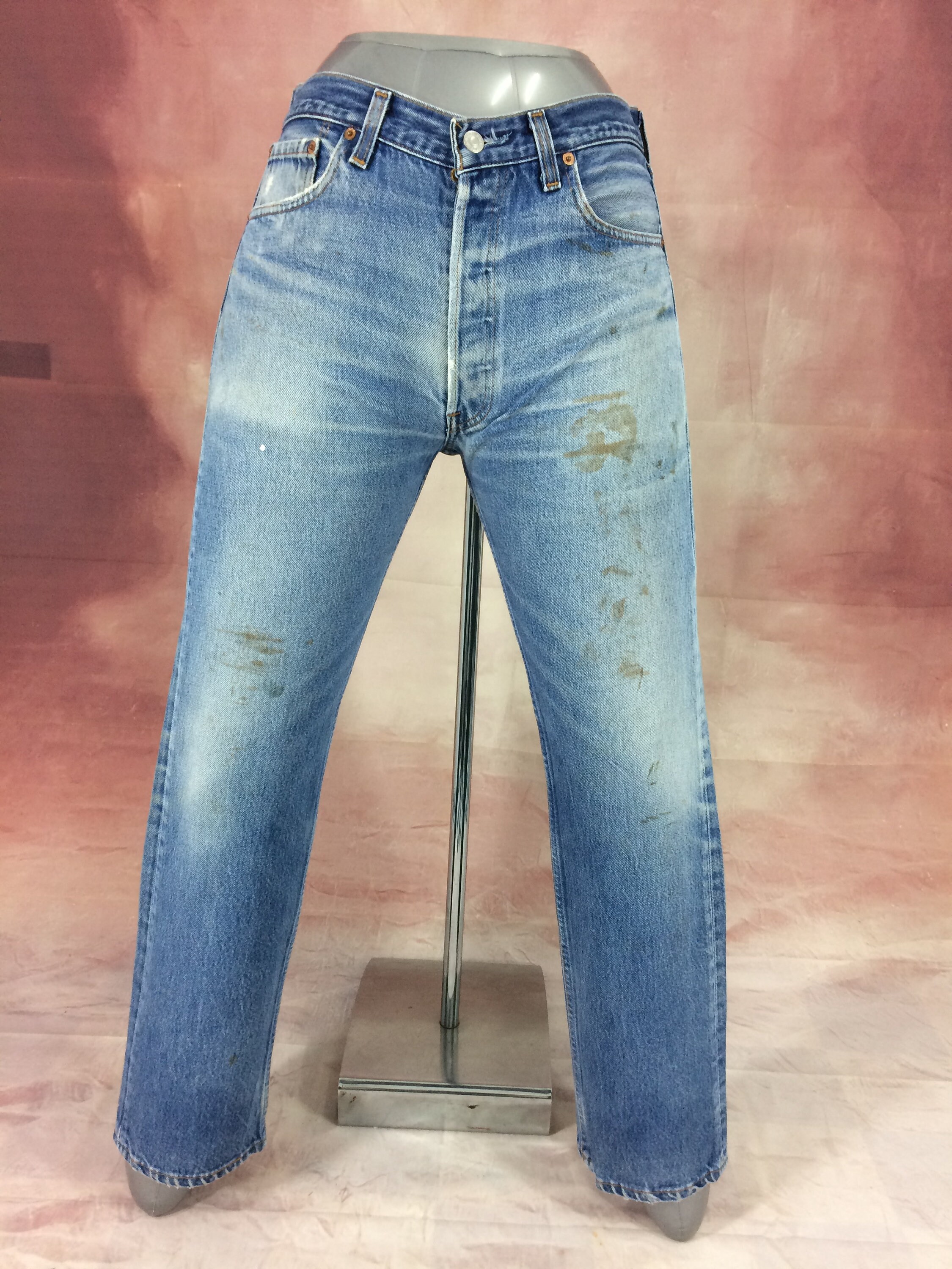 Size 32 Vintage Levis 501 Light Wash 90s Vintage Dirty Denim