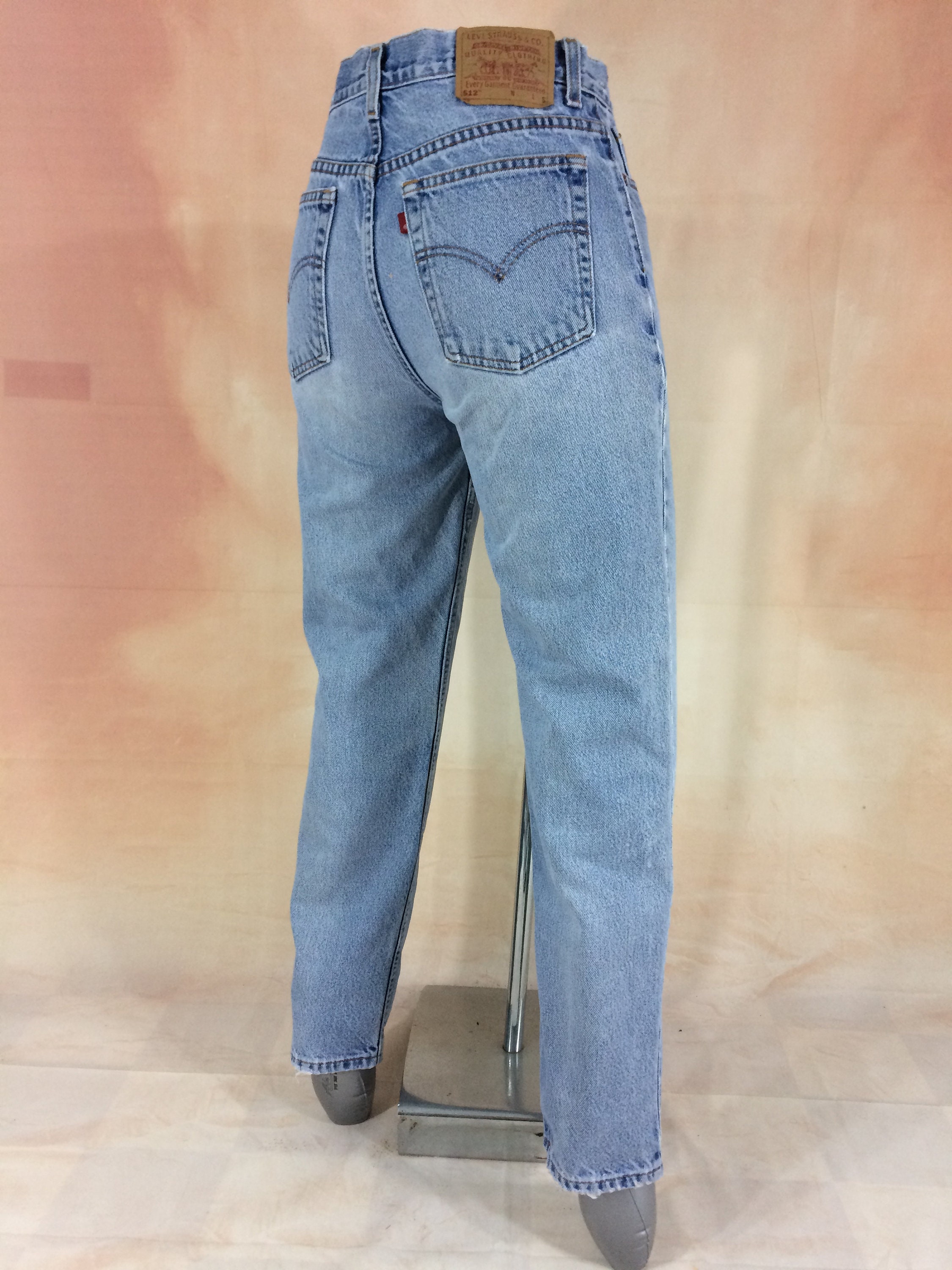 Size 29 Vintage Levi's 512 Distressed Painted Light Wash Size 29 Vintage Levi's 512 Distressed Painted Light Wash