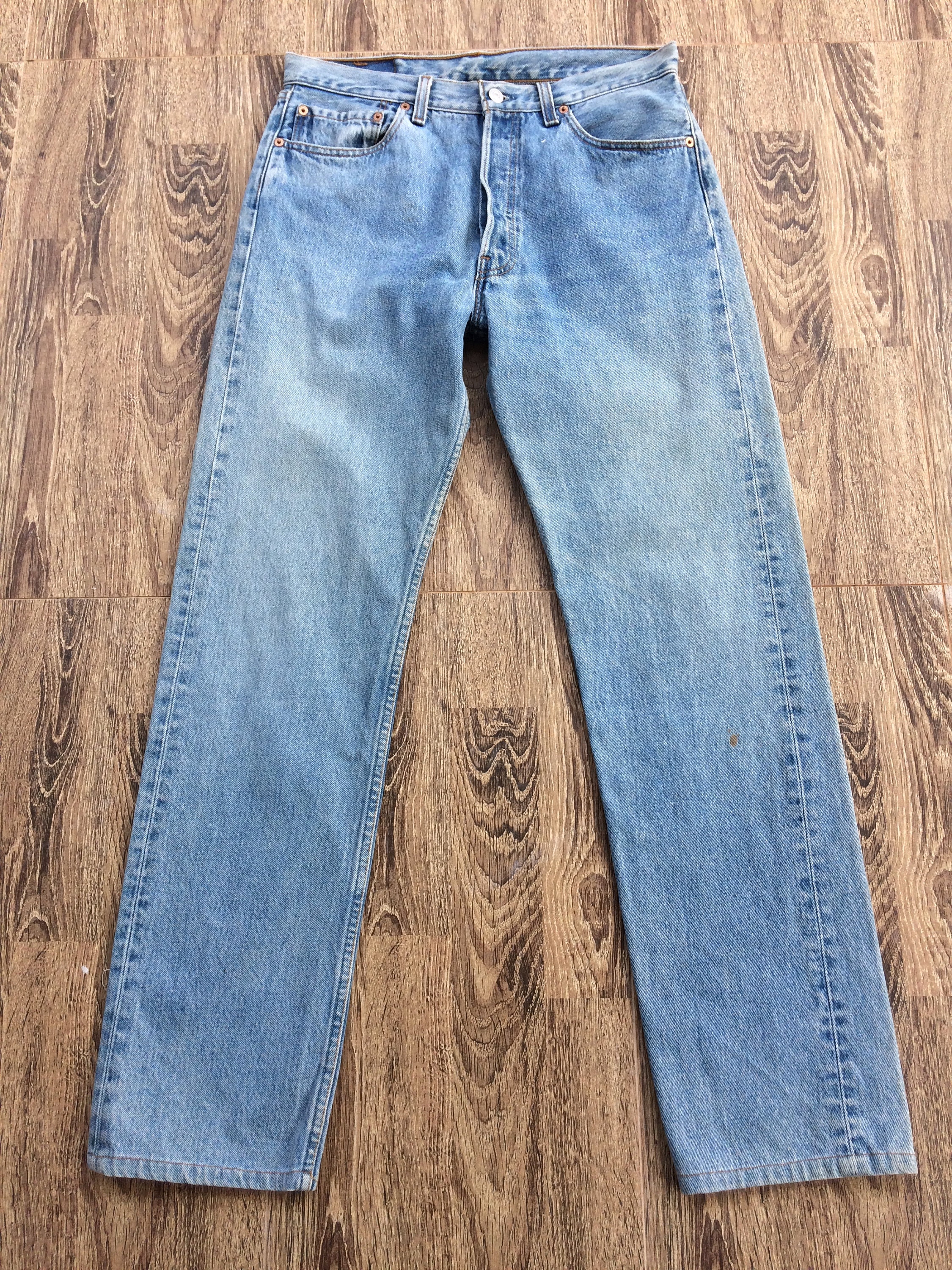 Vintage 1990s Levi's 501 Light Wash Jeans - Button Fly Jean, Made
