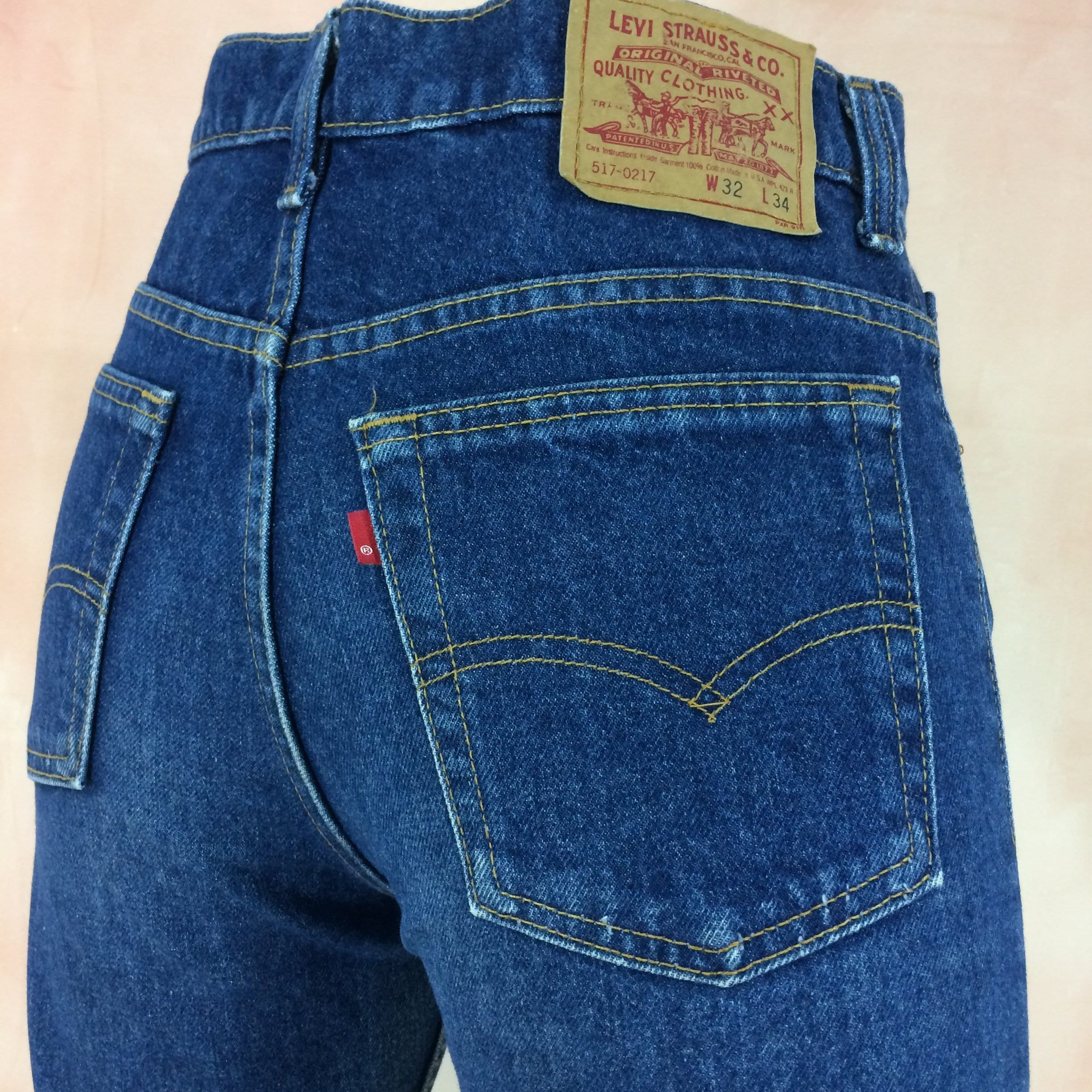 Sz 30 Vintage Levis 517 Women's Bootcut Jeans High Waisted 