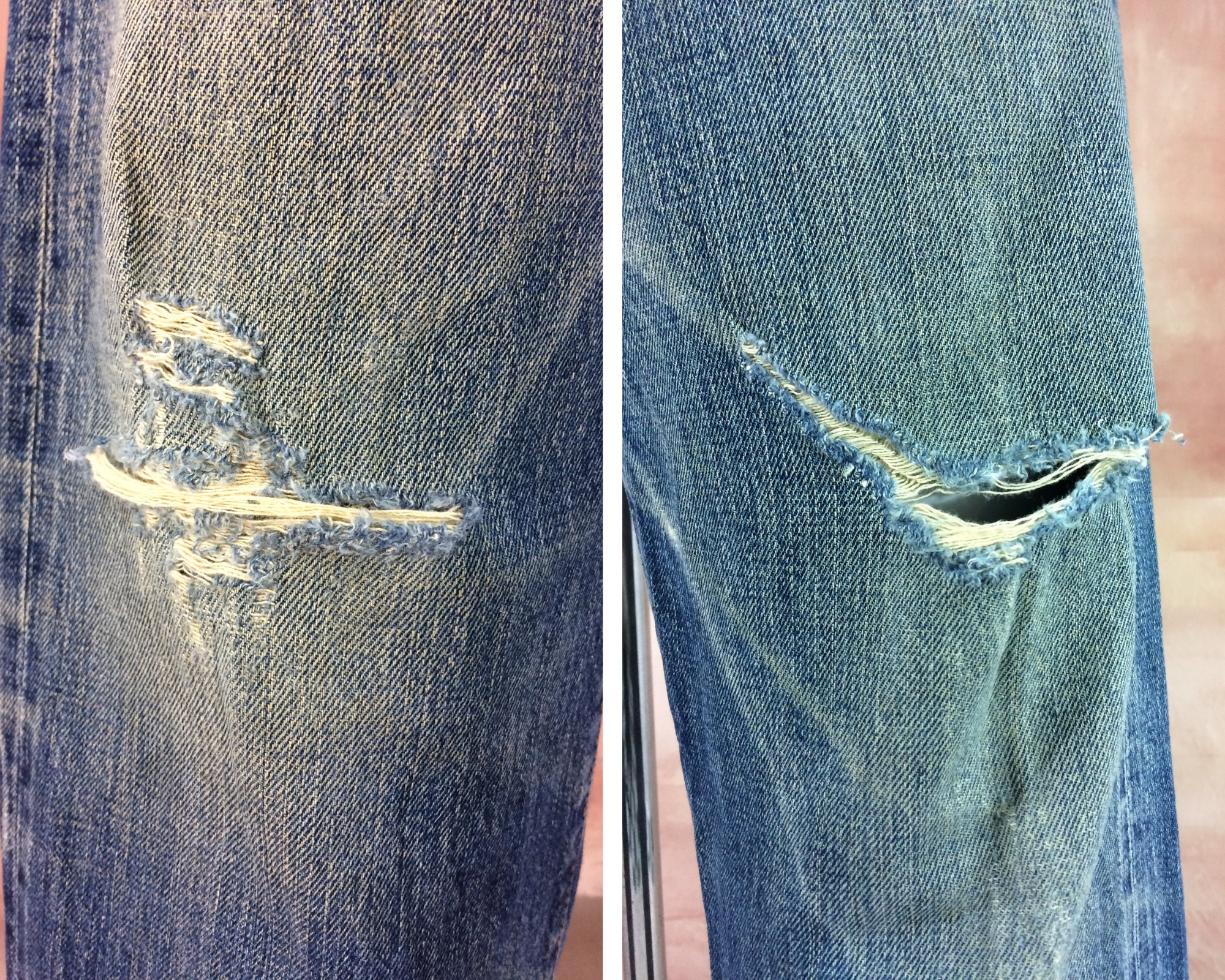 Vintage Levis 502xx Selvedge Jeans, W31/32, Big E Redline Japan