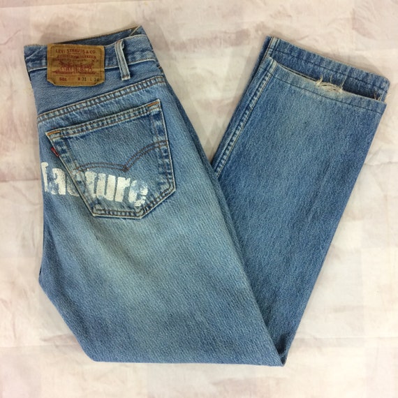 Sz 30 Vintage Levis 501 Women's Distressed Custom… - image 9