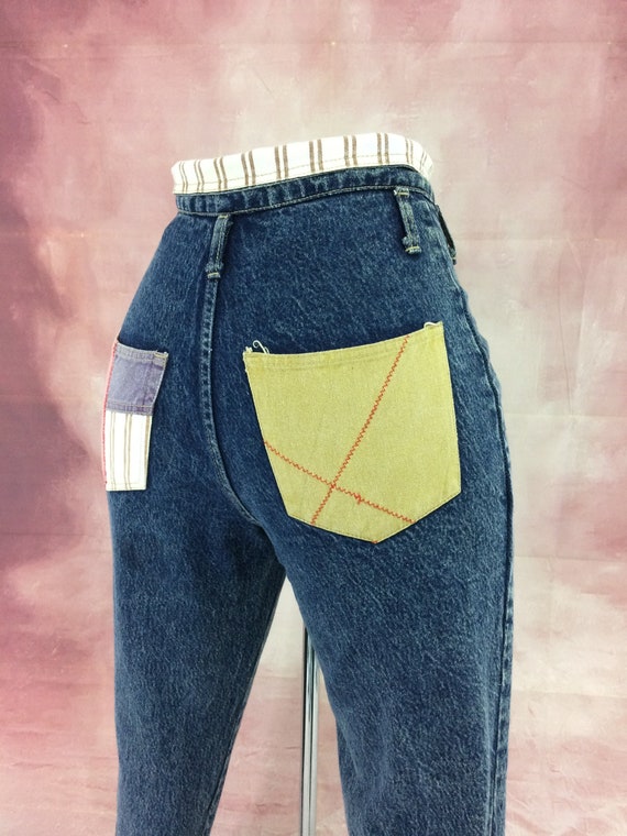 Sz 25 Vintage Traffic Jeans High Rise Fold Over Button Fly - Etsy