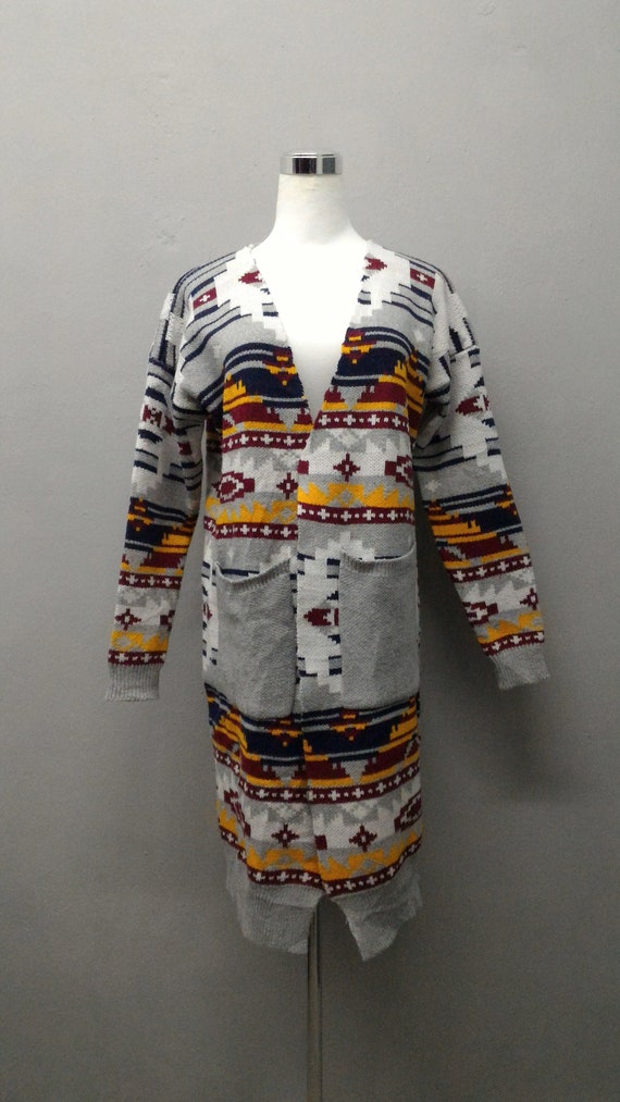 native american pattern cardigan