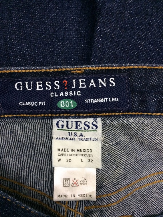 Size 28 Guess Dark Wash Vintage Denim Jeans 90s C… - image 9