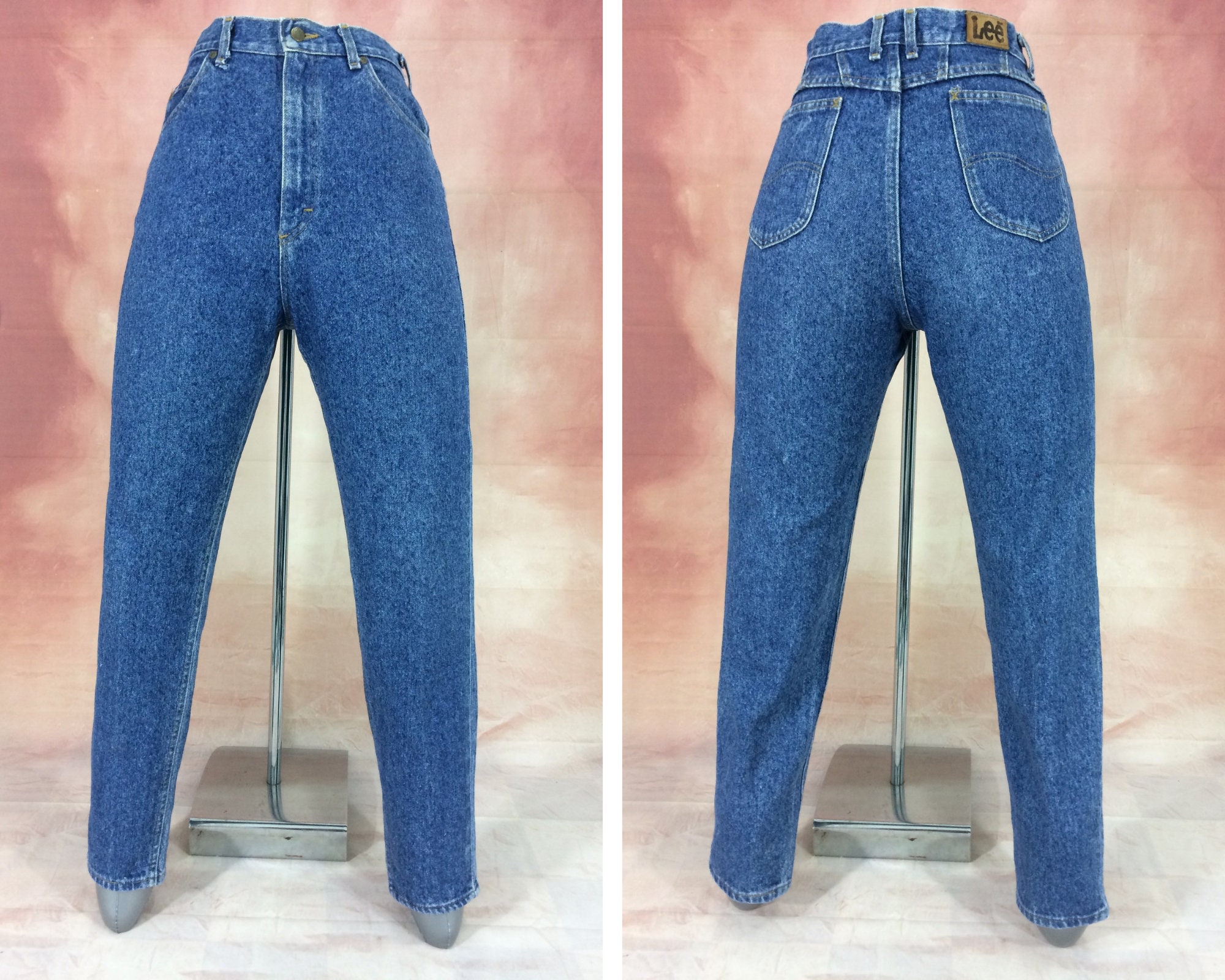 Size 28 Vintage LEE Jeans W28 L31, High Waisted 90s Stone