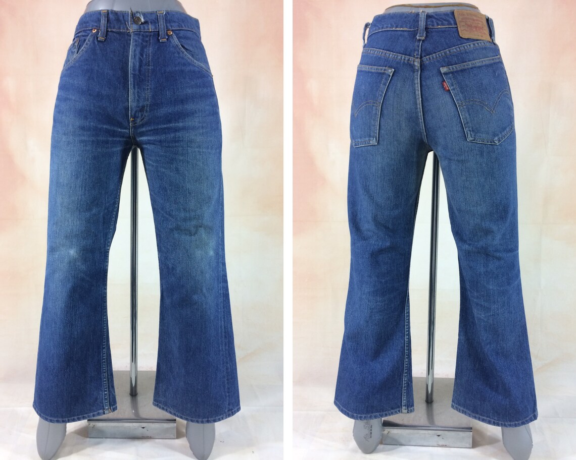 Vintage Levis Flare Jeans – Size 30 Wide Leg, Red Tab, USA Made, foto 3 di 5